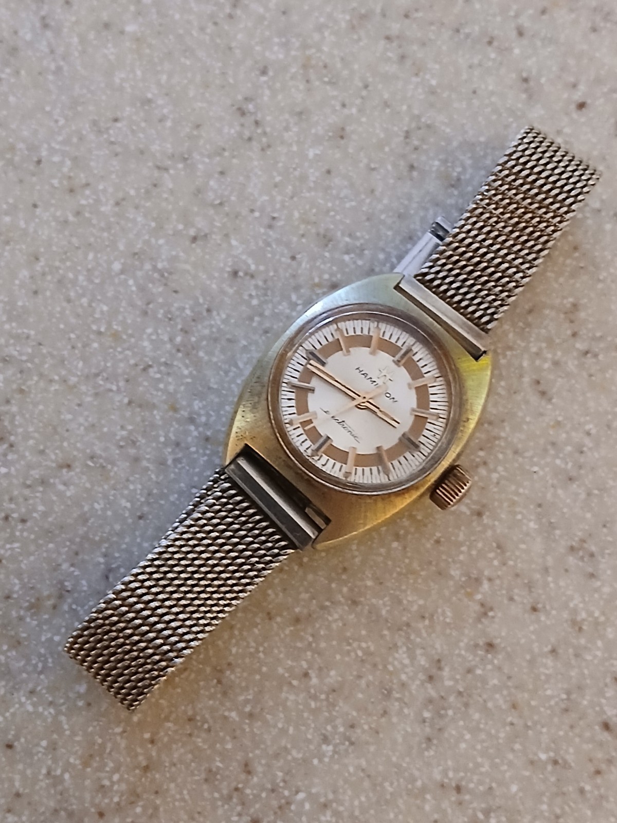 Hamilton Electronic Ladies Wristwatch Gold Plated