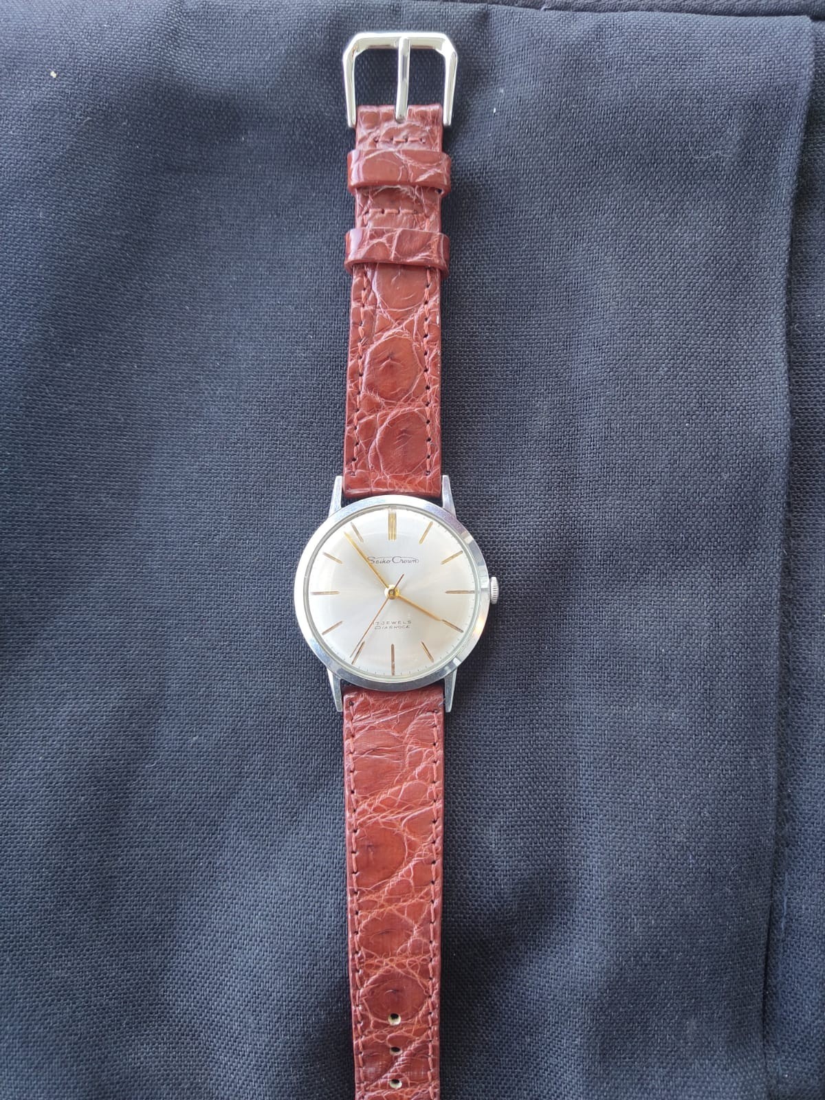 [Near MINT] Vintage SEIKO Crown J15003E Diashock Manual Winding Mens Watch JAPAN