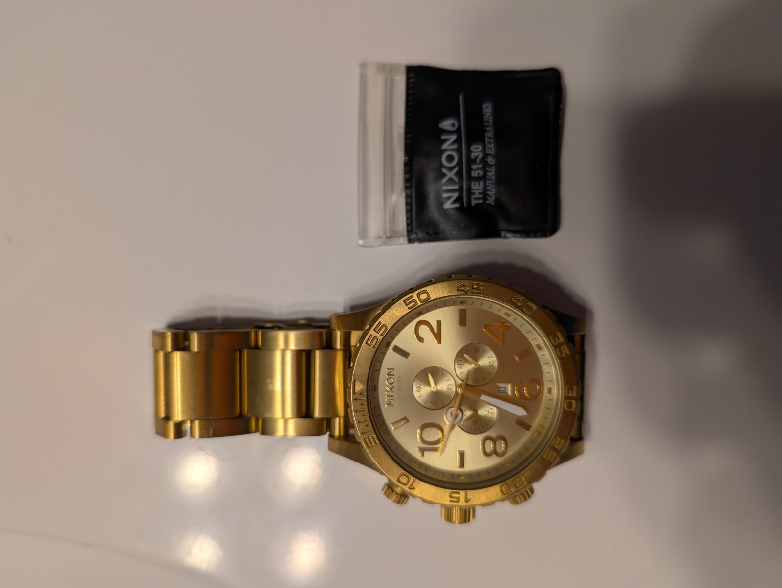 Nixon 51-30 Chrono 51mm Gold Tone Quartz Chronograph Date 300m Watch