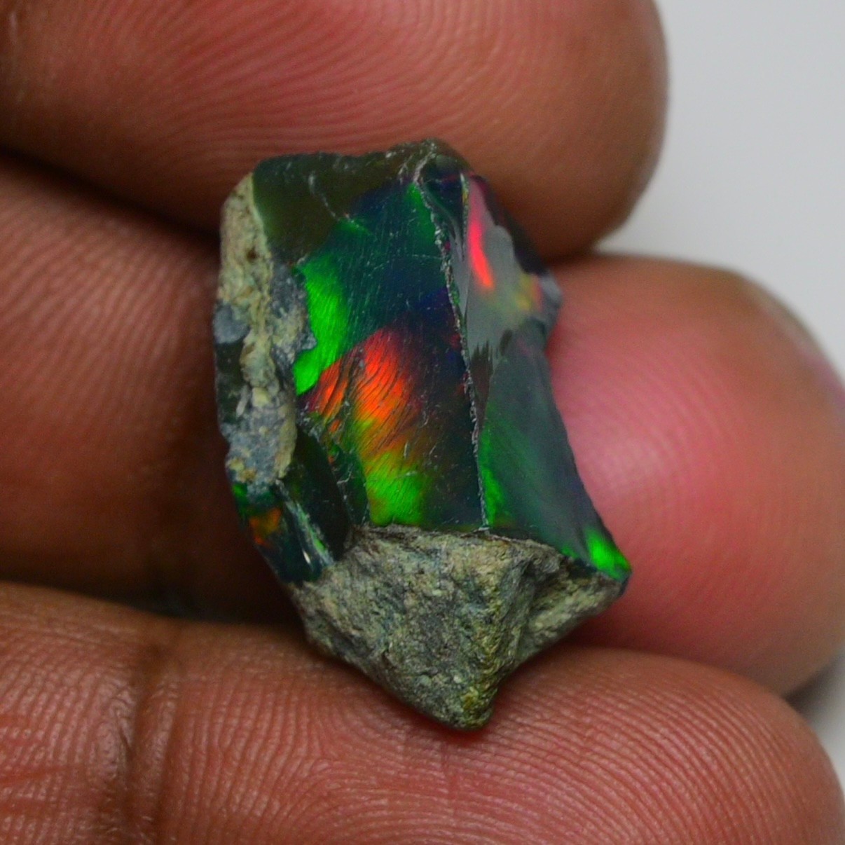Jewelry Grade Black Opal Rough 13.90 Cts, Natural Ethiopian Raw, Neon Fire Opal