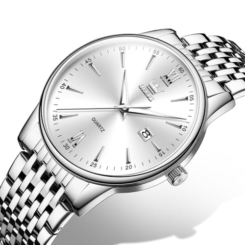 Mens Silver Watches Classic Luxury Waterproof Watch for Men Silver-G5009