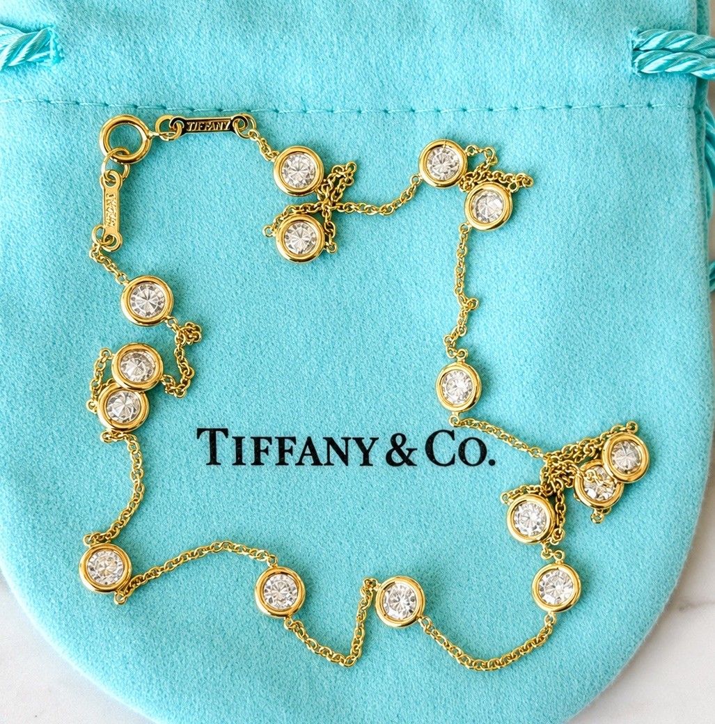 Estate Tiffany & Co 2.25 CTW 18kt Yellow Gold Diamond By The Yard 15 Diamonds