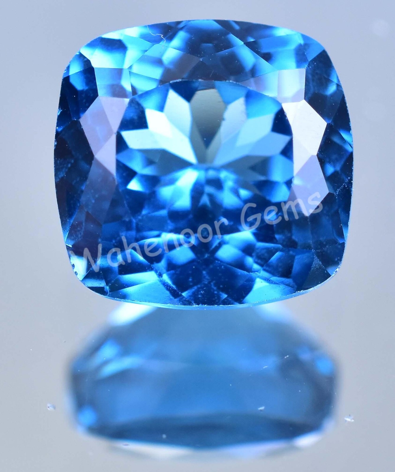 Natural Blue Zircon 7.20 Ct Cushion Stunning Certified Cambodian Gemstone