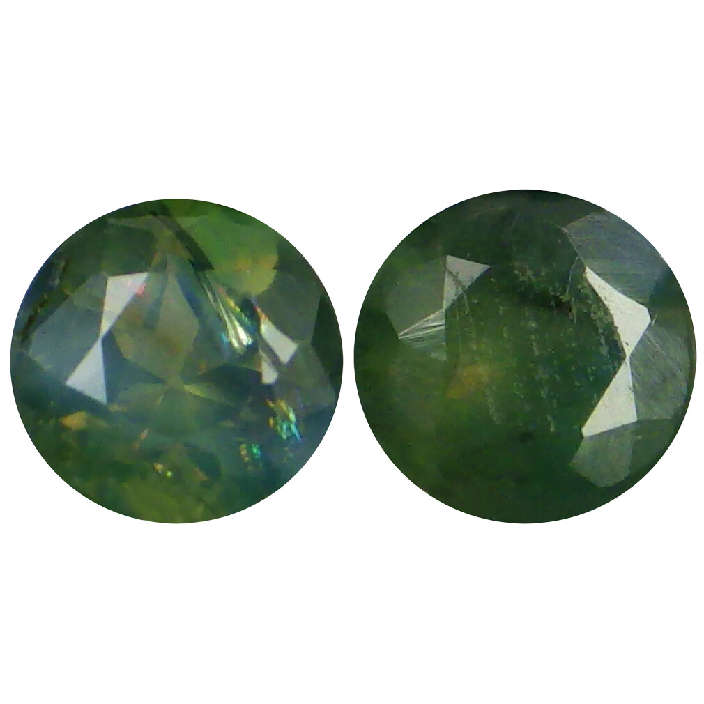 0.36 ct (2pcs) Flashing MATCHING PAIR Round Shape (3 x 3 mm) Alexandrite