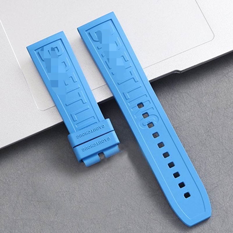 22 24mm rubber strap silicone suitable for Breitling Avenger orange blue