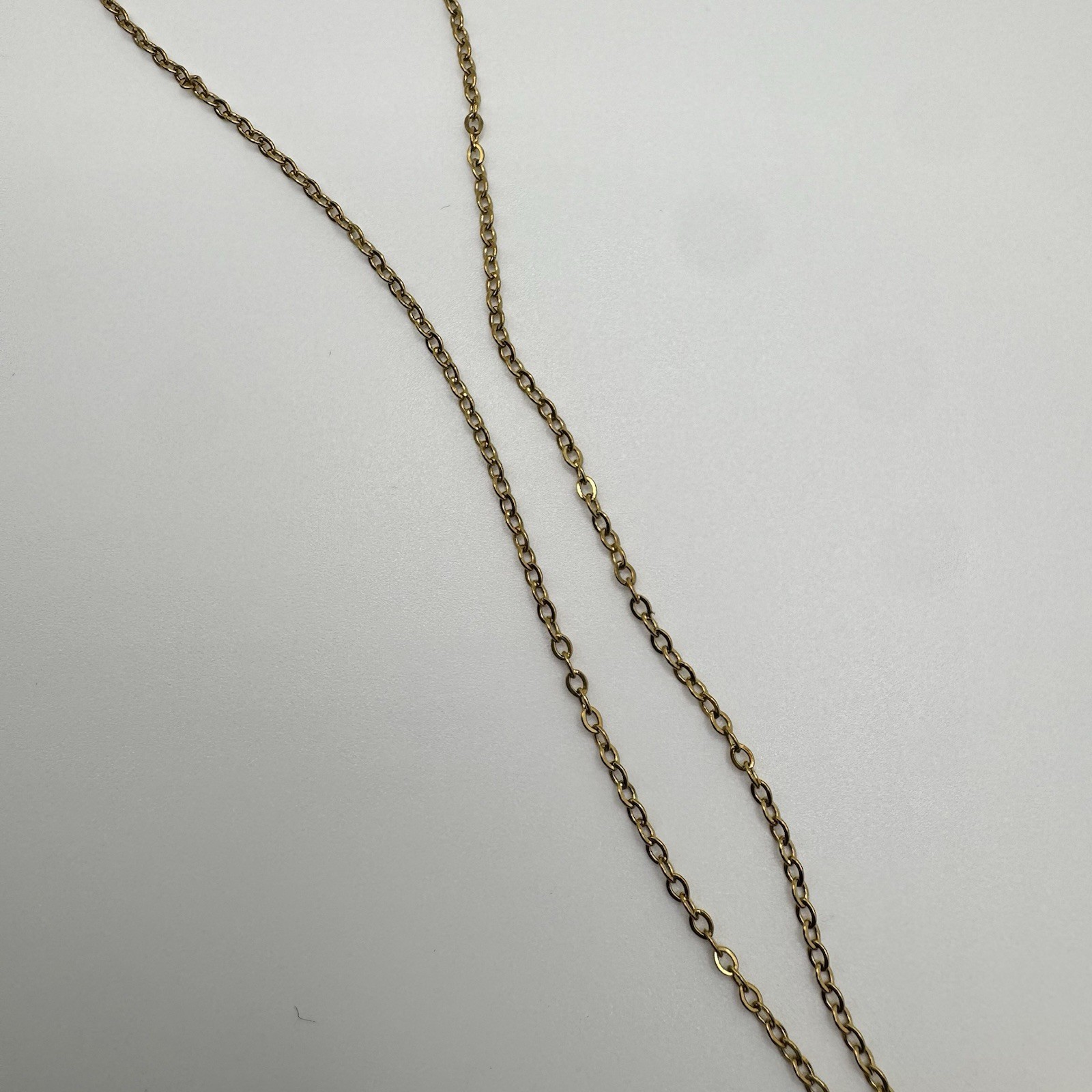 Gold Toned, Stainless Steel Necklace, Pink Heart CZ Pendant 16 In