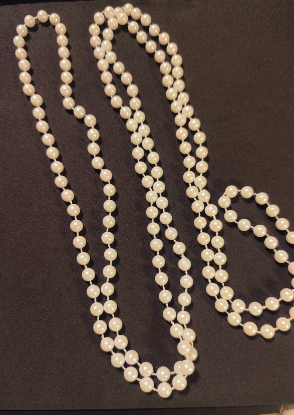 Vintage Long Faux Pearl Necklace 70.8″ Opera Flapper Style White Beads 180cm Pr
