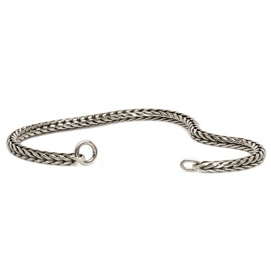 Trollbead Sterling Silver Foxtail Link Charm Bracelet Only No Clasp 5.5 Inch