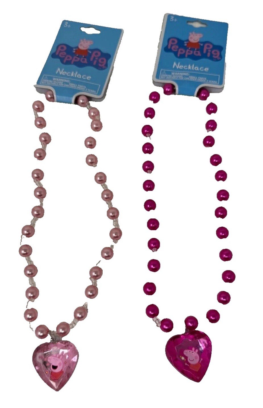 Peppa Pig Necklace 10 Inches- 2 pcs 1 Hot Pink & 1 Light Pink Brand New/ Tags