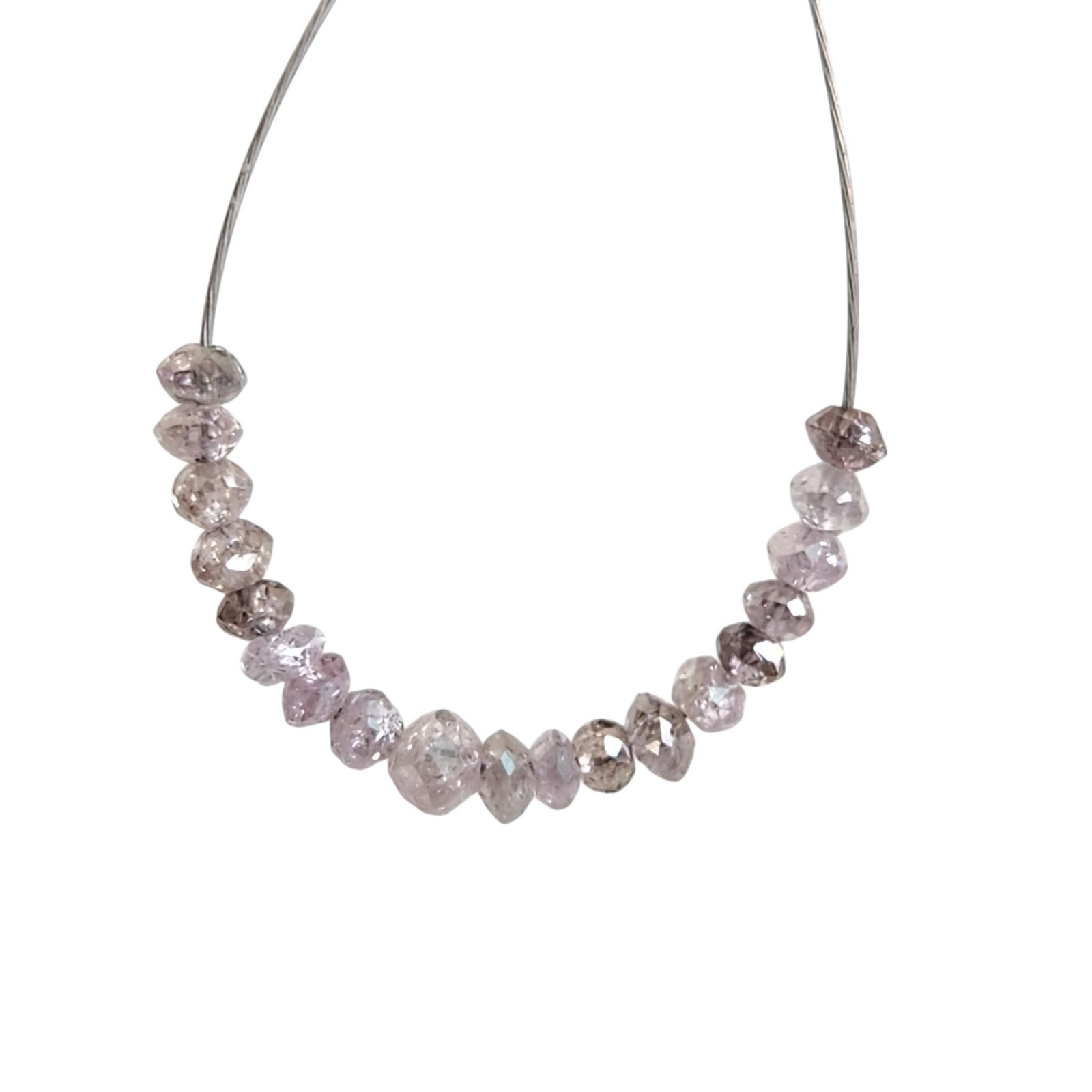 0.97 Ct Natural Pink Color Polished Round Loose Diamond Beads wt Drilled Hole