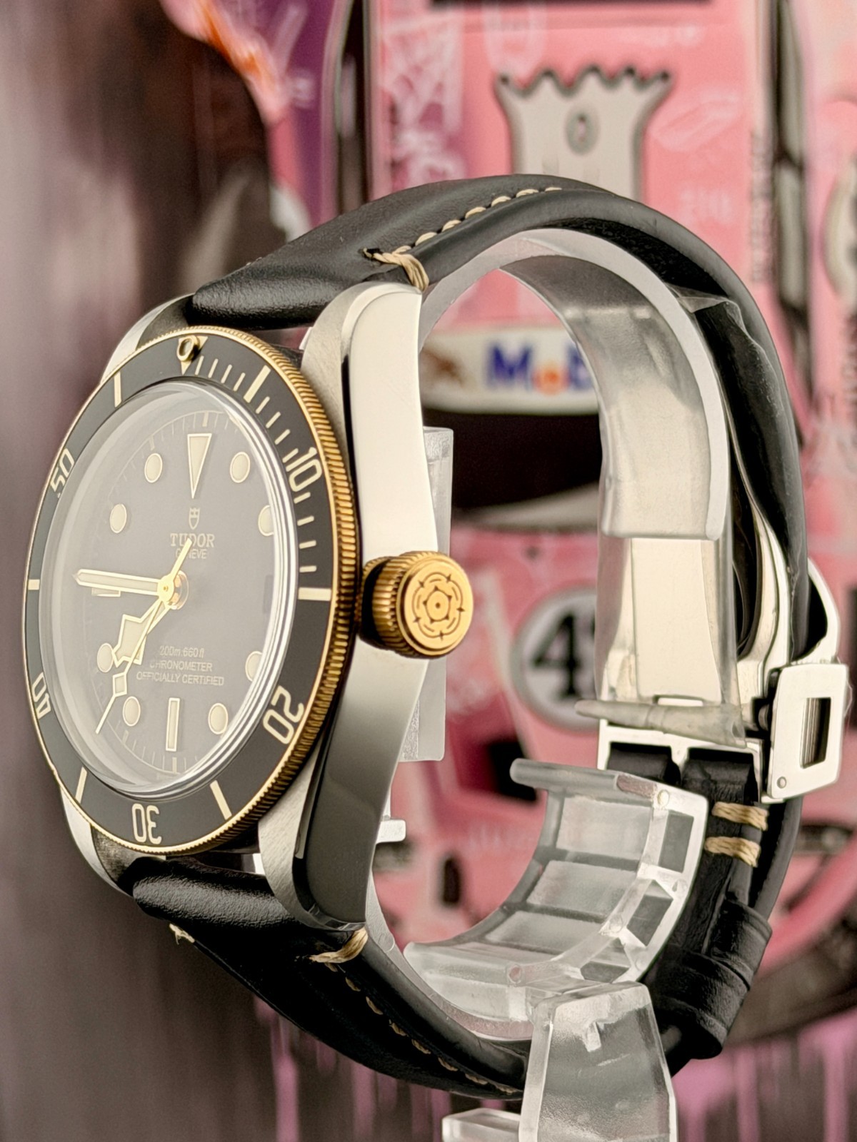 2020 Tudor Black Bay 41mm Steel Gold S&G Leather Strap Watch 79733N B+P