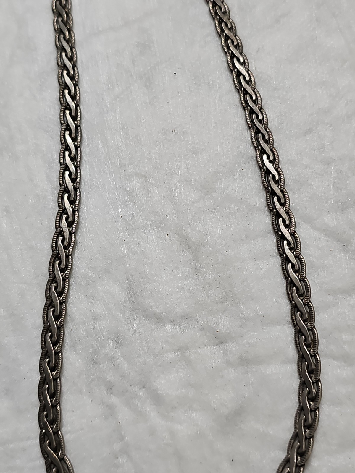 Vintage Italy 925 Sterling Silver Braided Wheat Chain Necklace Heavy 33.9g 20″
