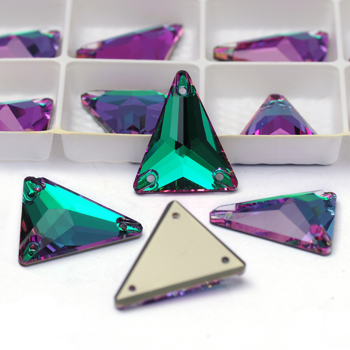 Slim Triangle Sew On Rhinestone Flat Back Glass Beads Crystal Rhinestones Decora