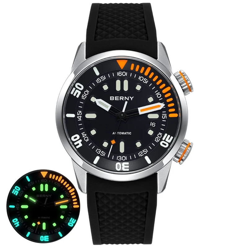 “Super Luminous 20Bar Diver Men’s Mechanical Watch: Sapphire Crystal, Automatic