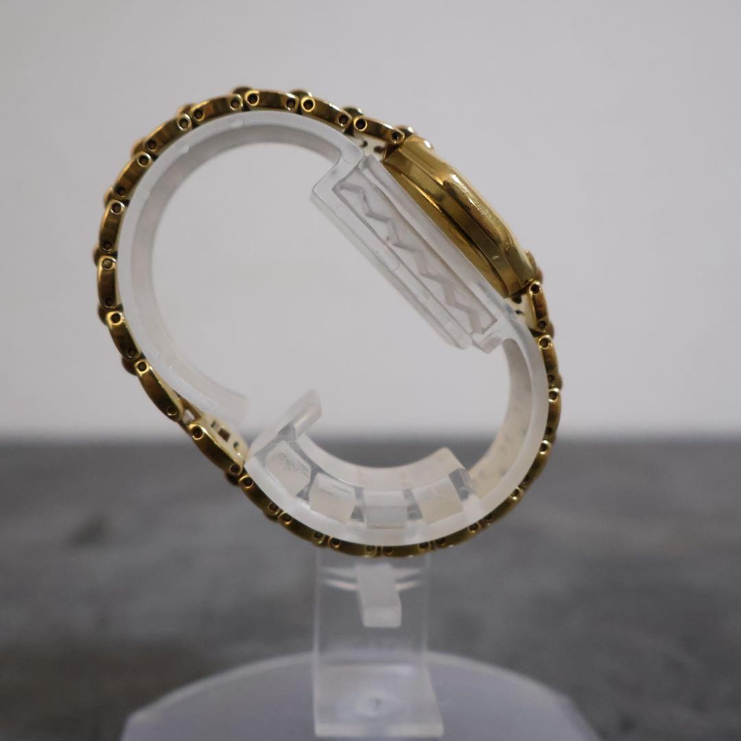 Christian Dior Octagon Gold Quartz Wristwatch Date Display