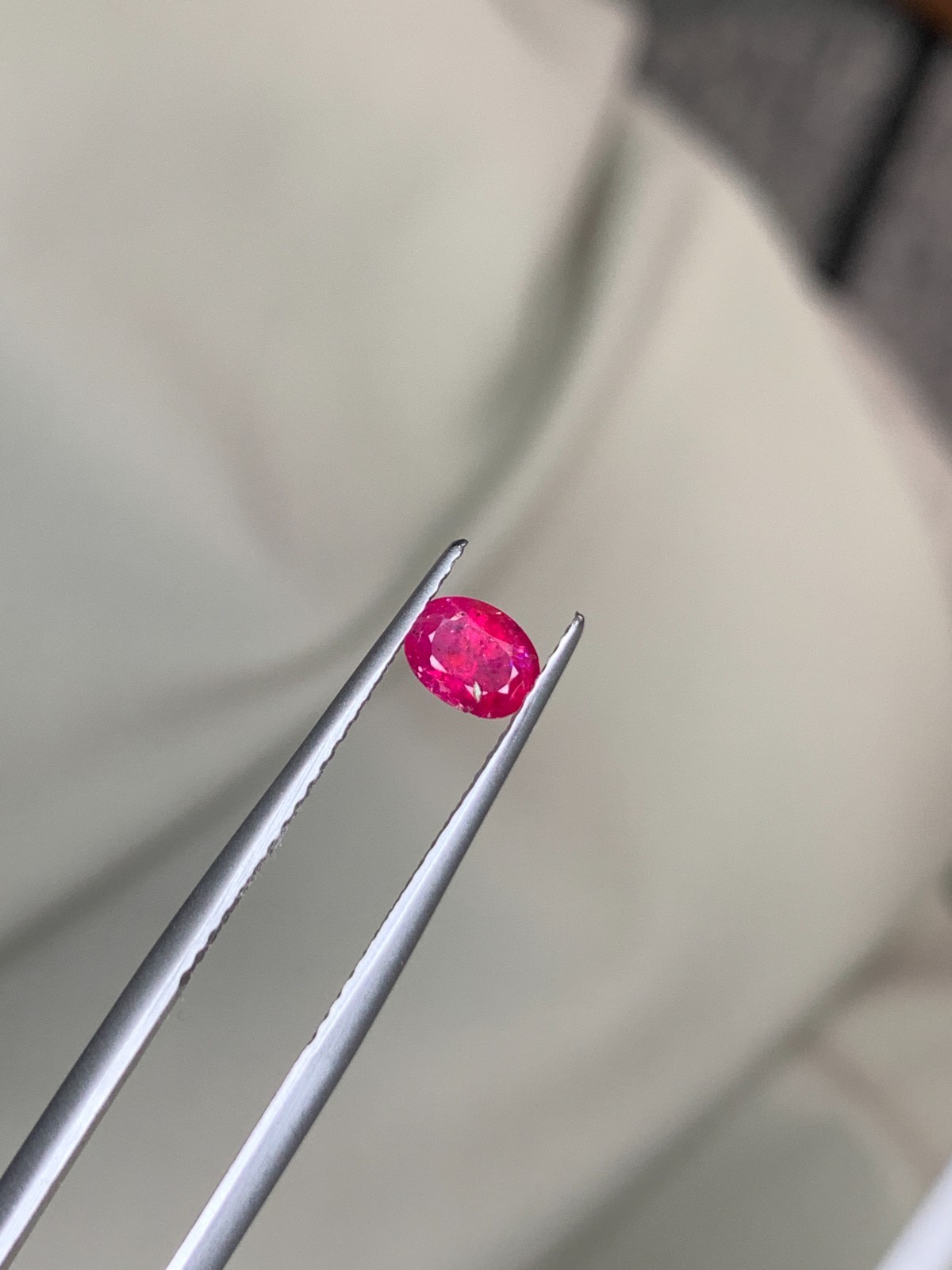0.47 Ct Natural Vivid Red Ruby Untreated Oval Cut Faceted Loose Gem Afghanistan