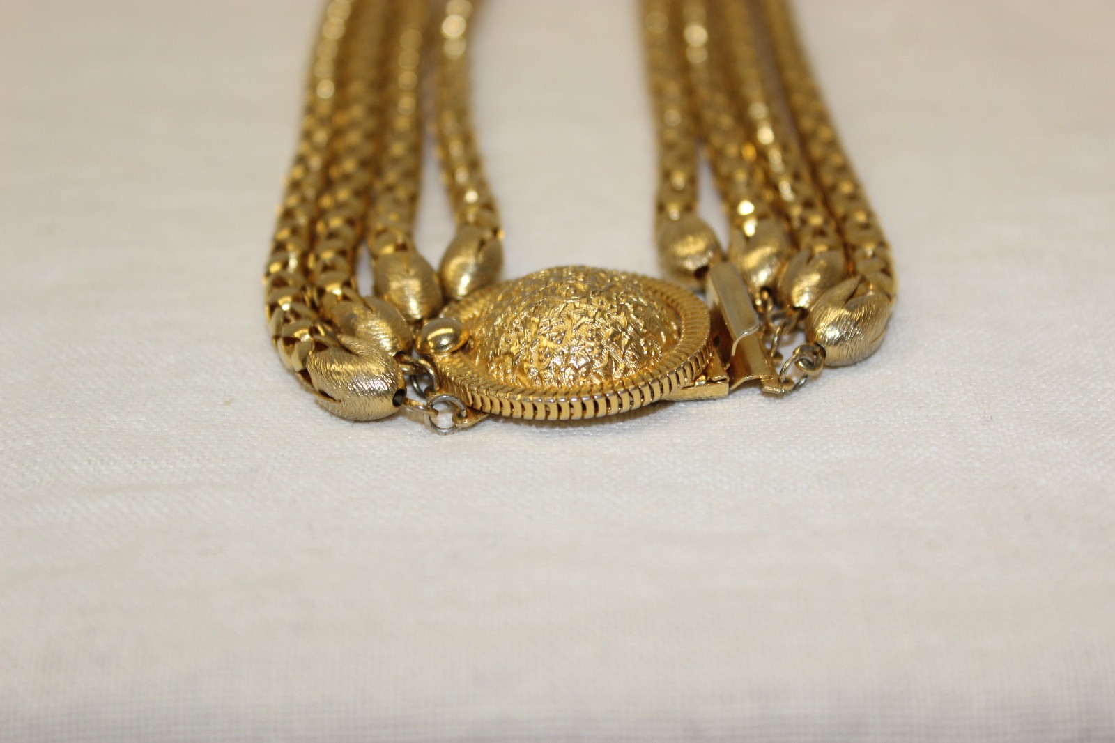 Vintage Hobe’ Multi-Strand Necklace Gold Tone Hobe 4 Strand
