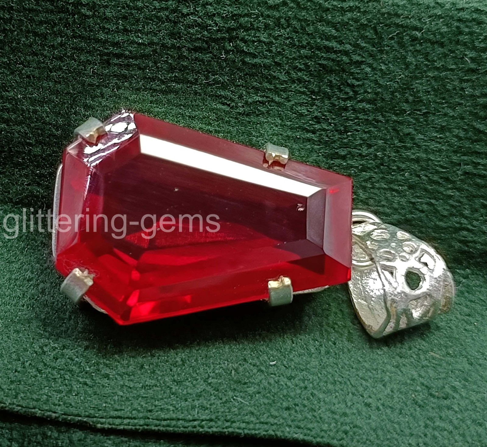IGL Certified 45.00 Ct Natural Ruby 925 Silver Pendant Loose Gemstone 5JOU