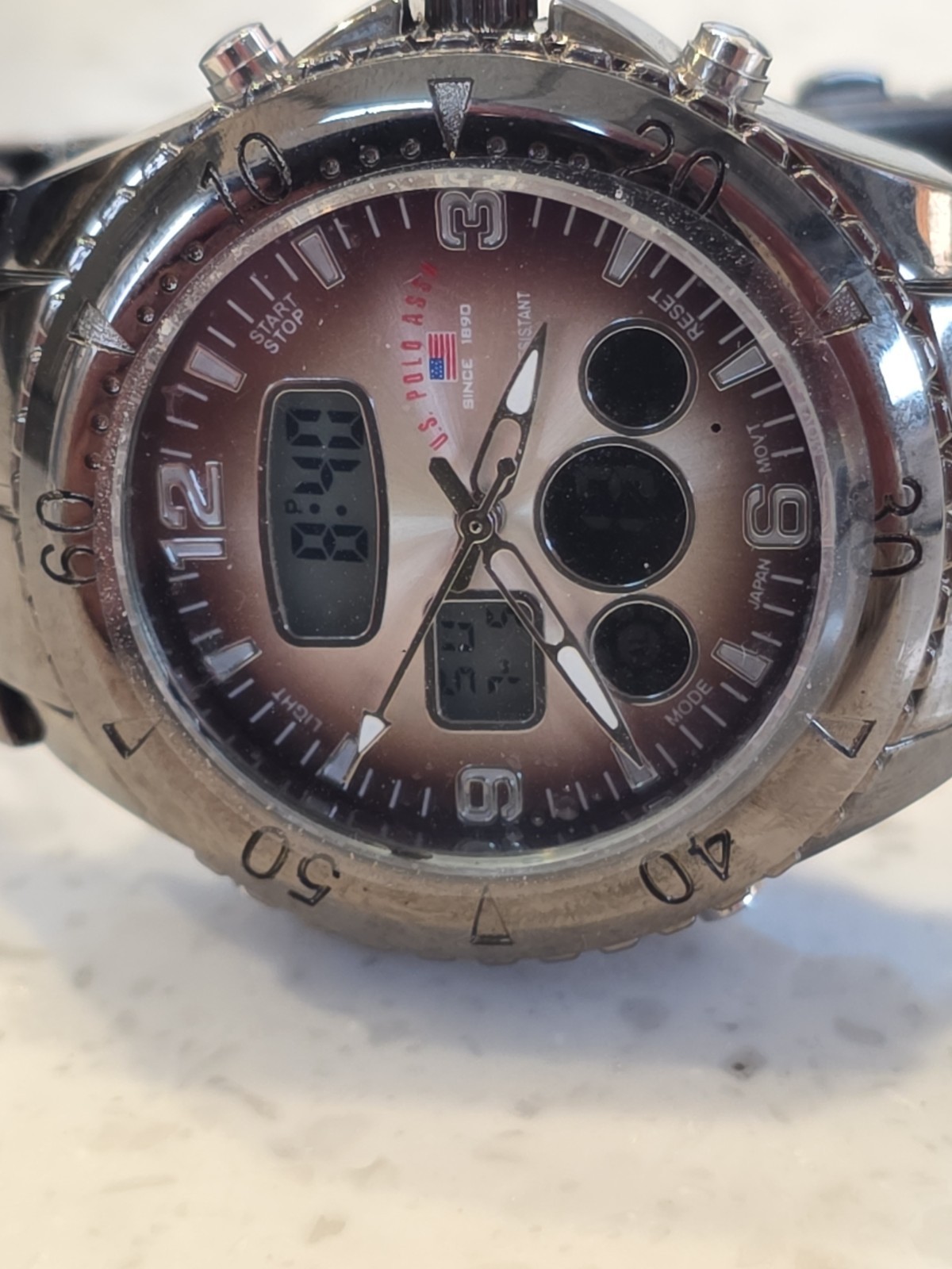 U.S. Polo Assn Men’s Silver Tone Digital & Analog Quartz US8139JC *NEW* (5C)