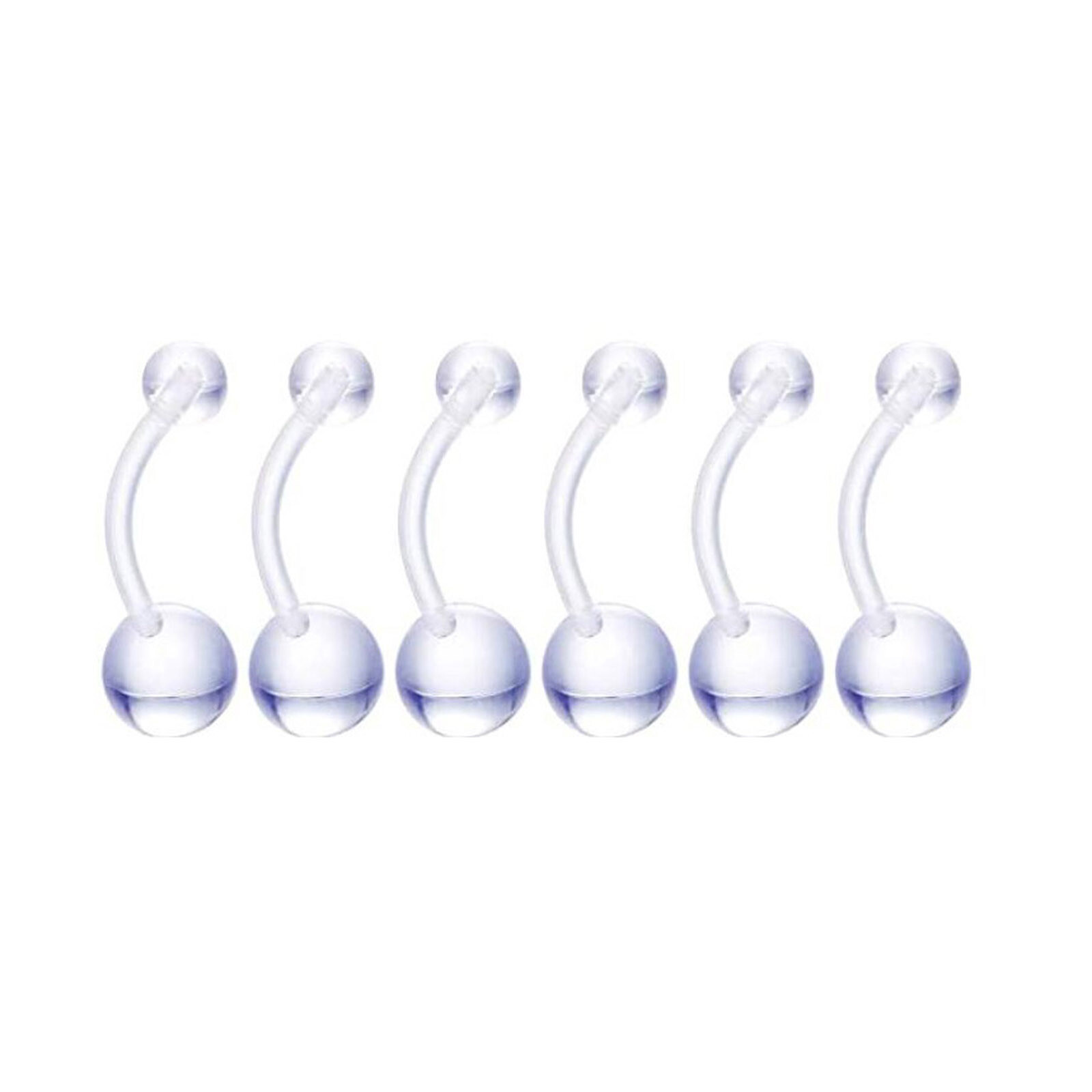 54PCS Clear Piercing Retainer Septum Nose Studs Lip Ear Tongue Rook Daith Rings