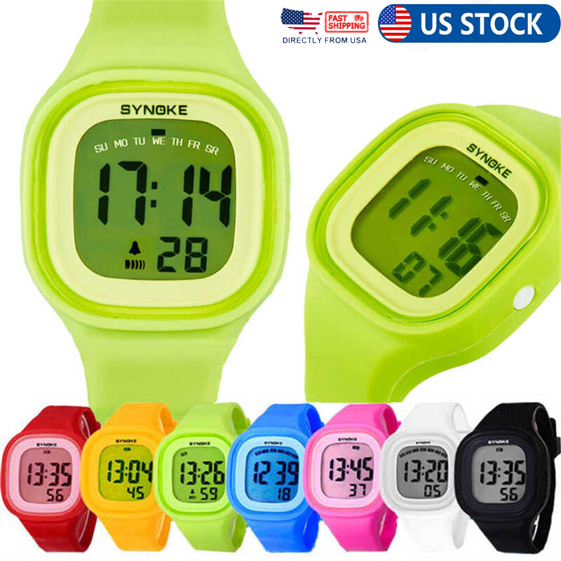 Electronic Wrist Watch Waterproof Kids Boys Girls Gift LED Sports Digital US