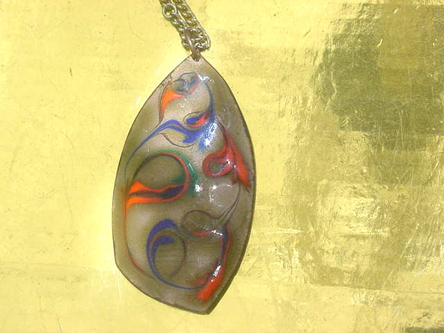 H. Kidd Austria MCM Enamel Pendant Necklace Bird Headed Dakini Dakinis charm 28″