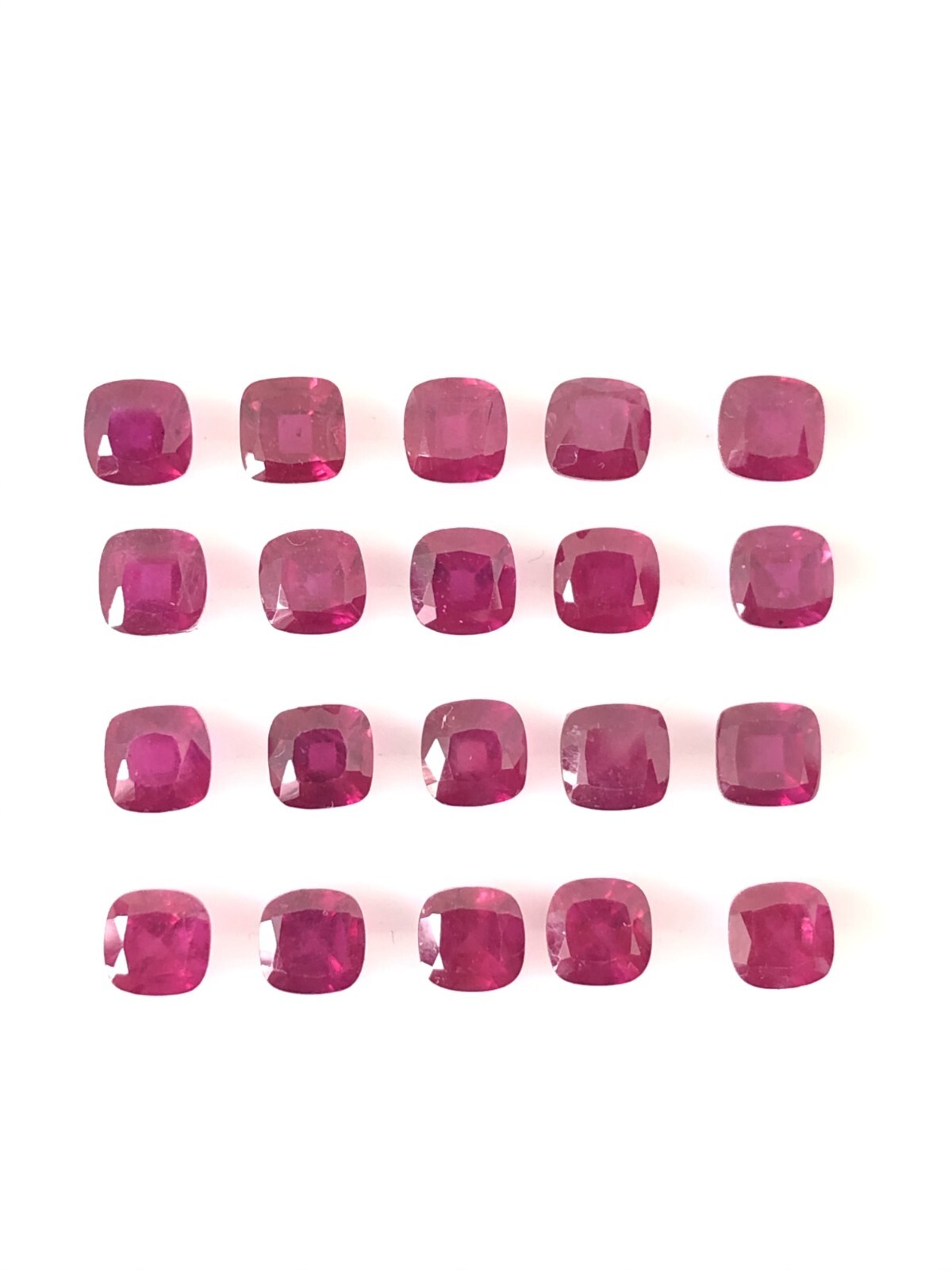 Ruby Square Cushion Cut Size 3mm, 4mm, 5mm, 6mm, 7mm, 8mm, 9mm, 10mm,11mm & 12mm