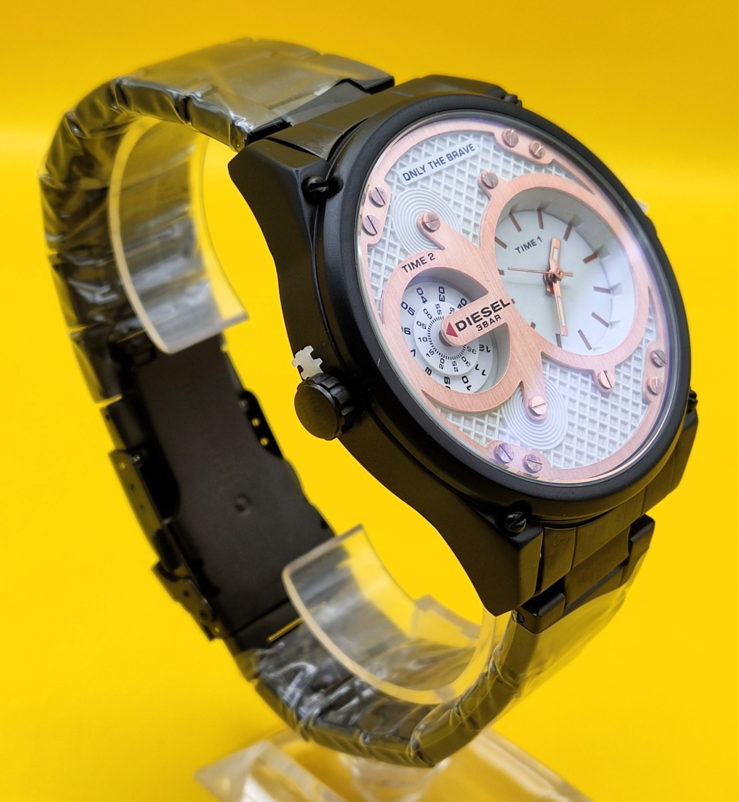#Refurbished Diesel Only The Brave 3 Bar Dual Time Analog Men’s Wrist Watch