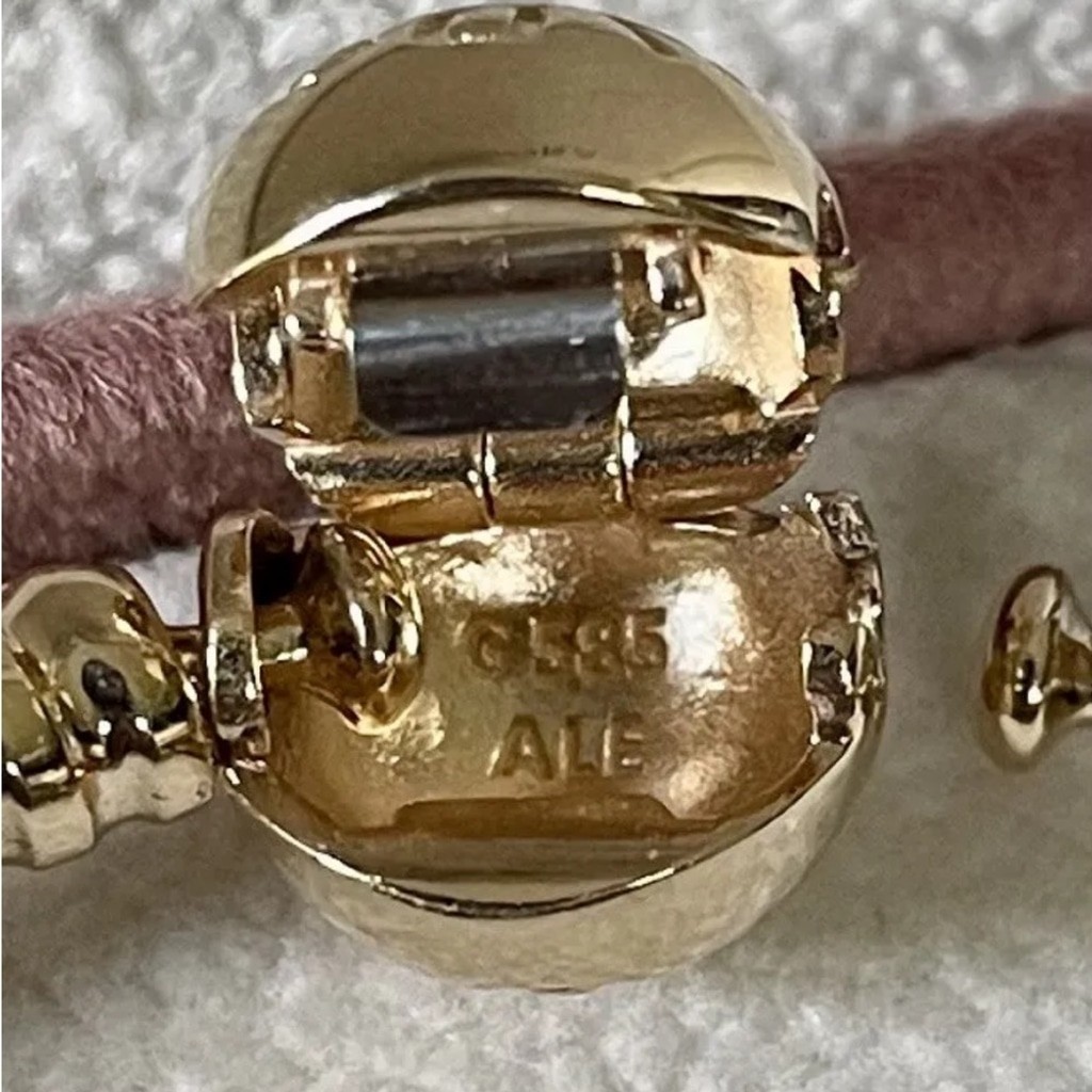 NEW❗️100% Authentic Pandora 14K Solid Gold Bangle Bracelet 6.7 Inches