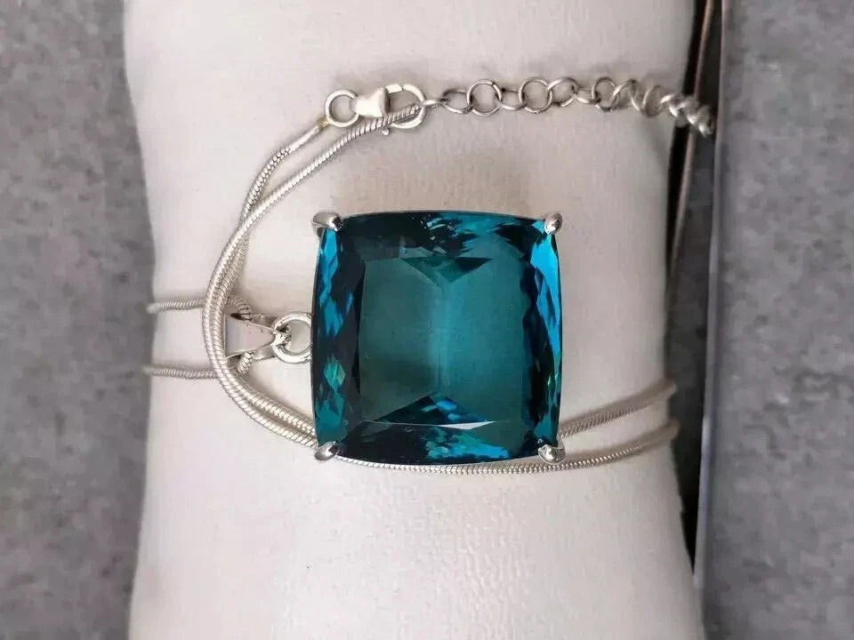 79.80 Ct London Blue Topaz Pendant Sterling Silver Pendant Gemstone Jewelry