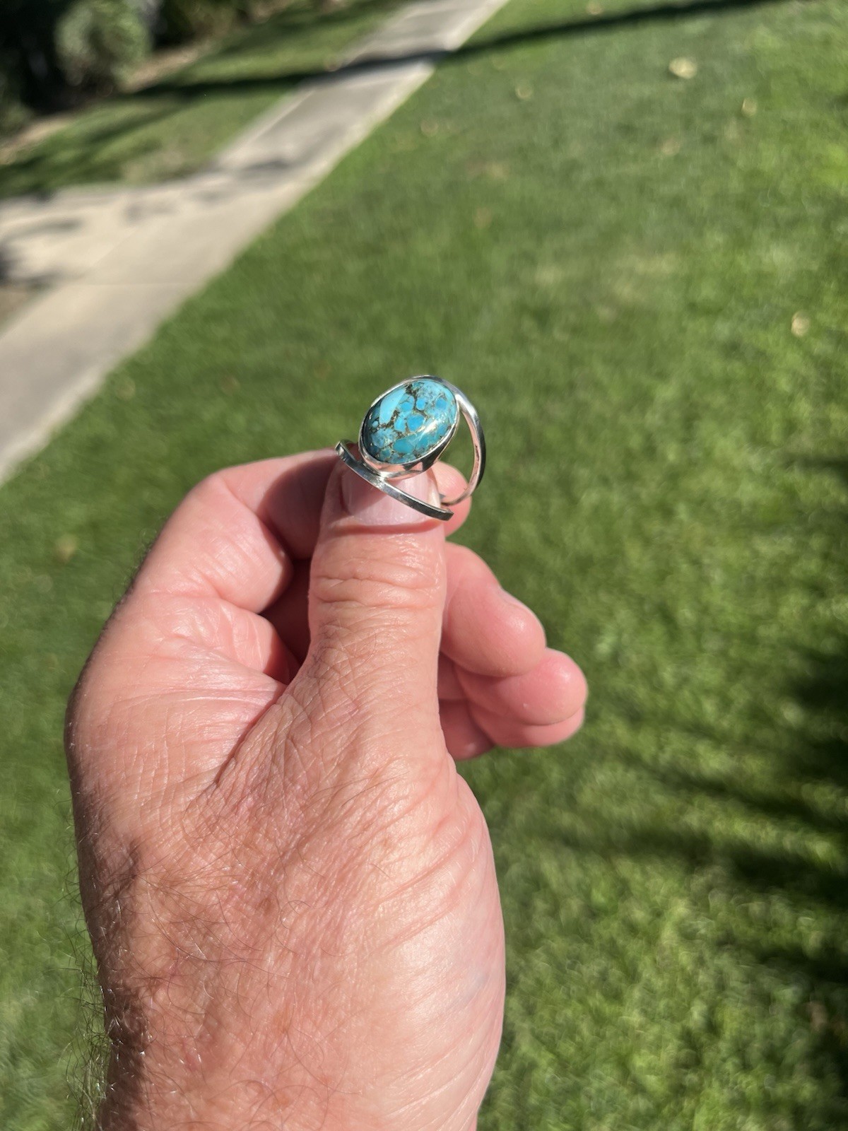NEW Handmade One Of A Kind Ladies Turquoise Sterling Silver Ring