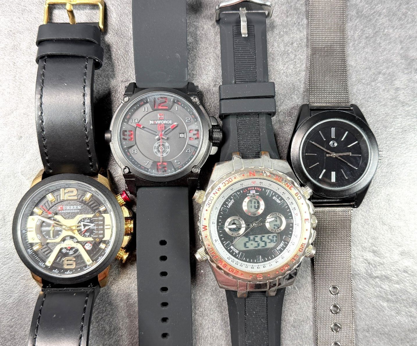 Men’s Watch Lot of 4 Naviforce Curren Dario US Polo New Batteries Runs