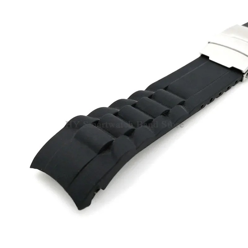 Silicone Watch Strap 16mm 18mm 20mm 22mm 24mm 26mm for Men Women Curved End