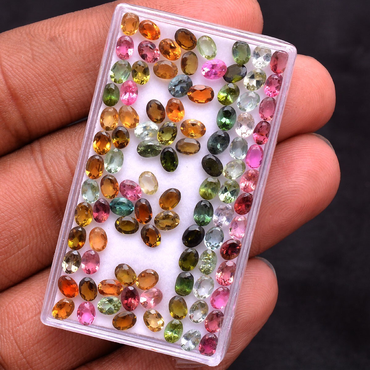 Set Of VVS 24 Pcs Natural Multi Tourmaline 4mmx3mm Oval Cut Untreated Gemstones
