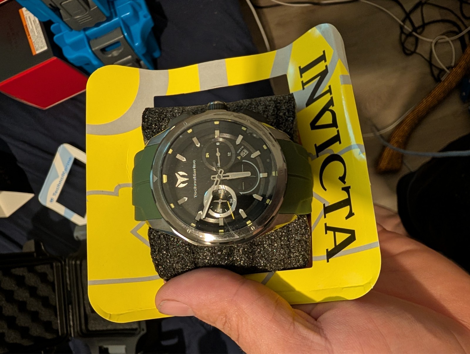 🔥 TechnoMarine Men’s Ocean Nomad TM318100 43mm Green Silicone Band Watch