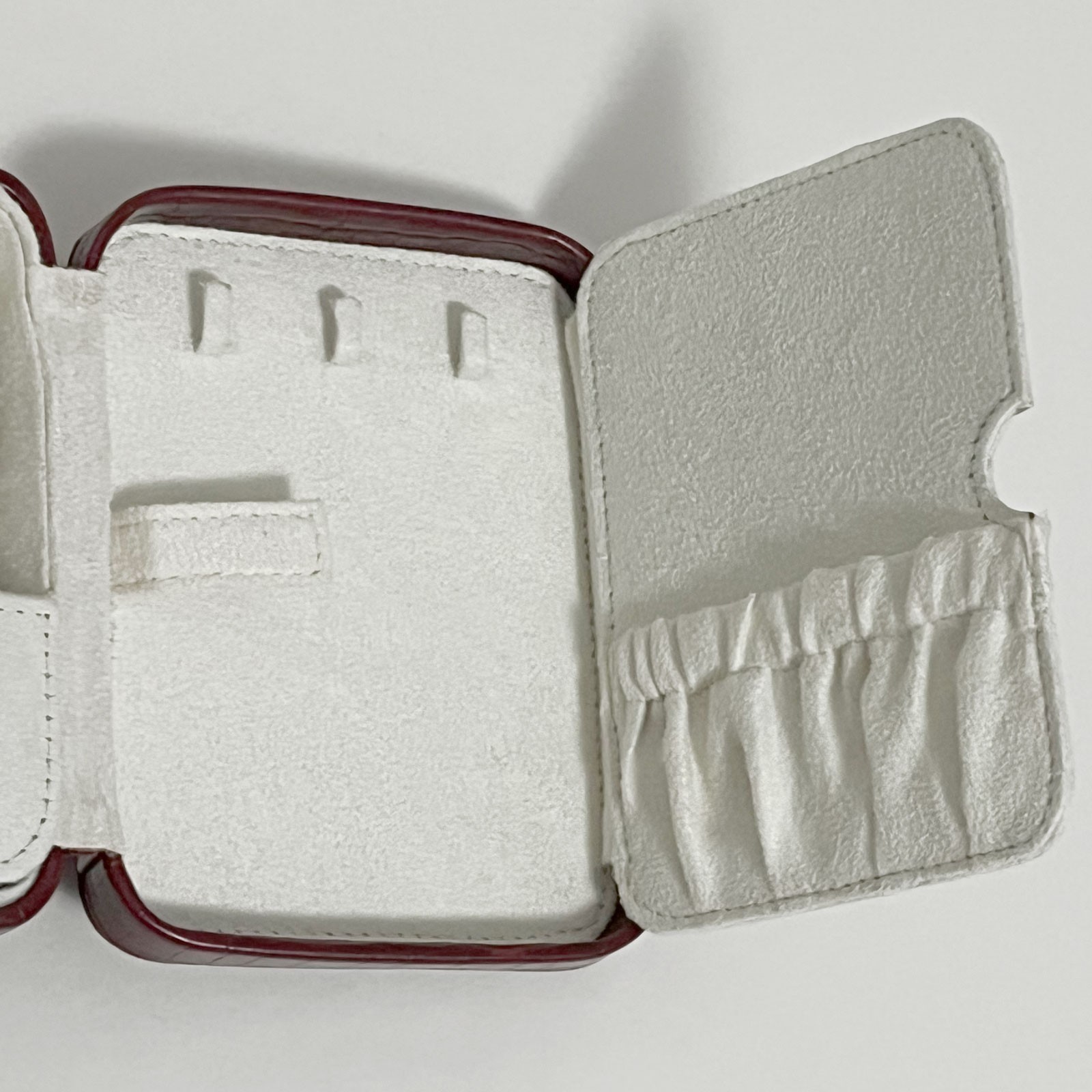 Mini Red Travel Jewelry Box with Handle