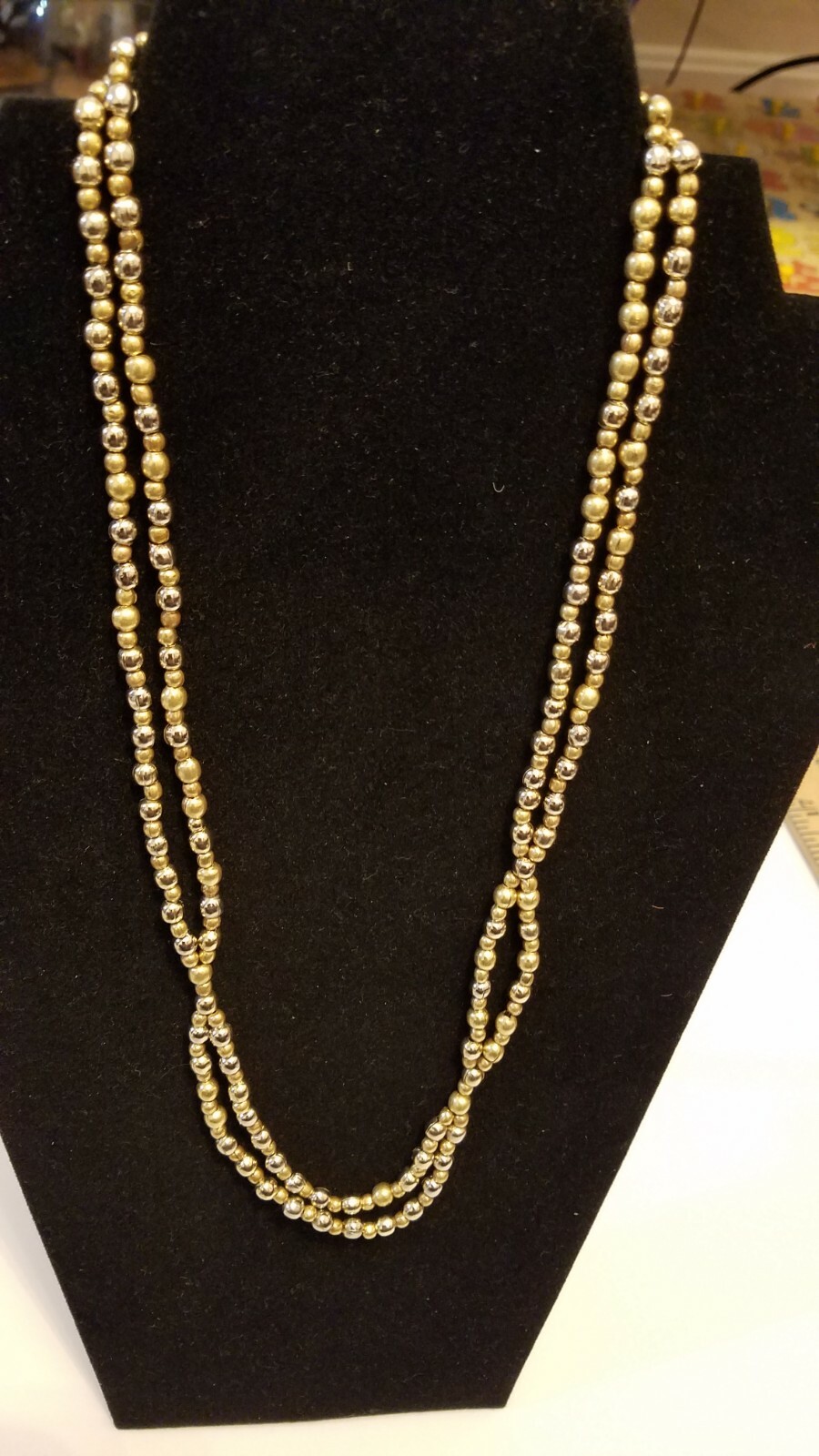 A Devi Tana pretty gold and silver beads necklace