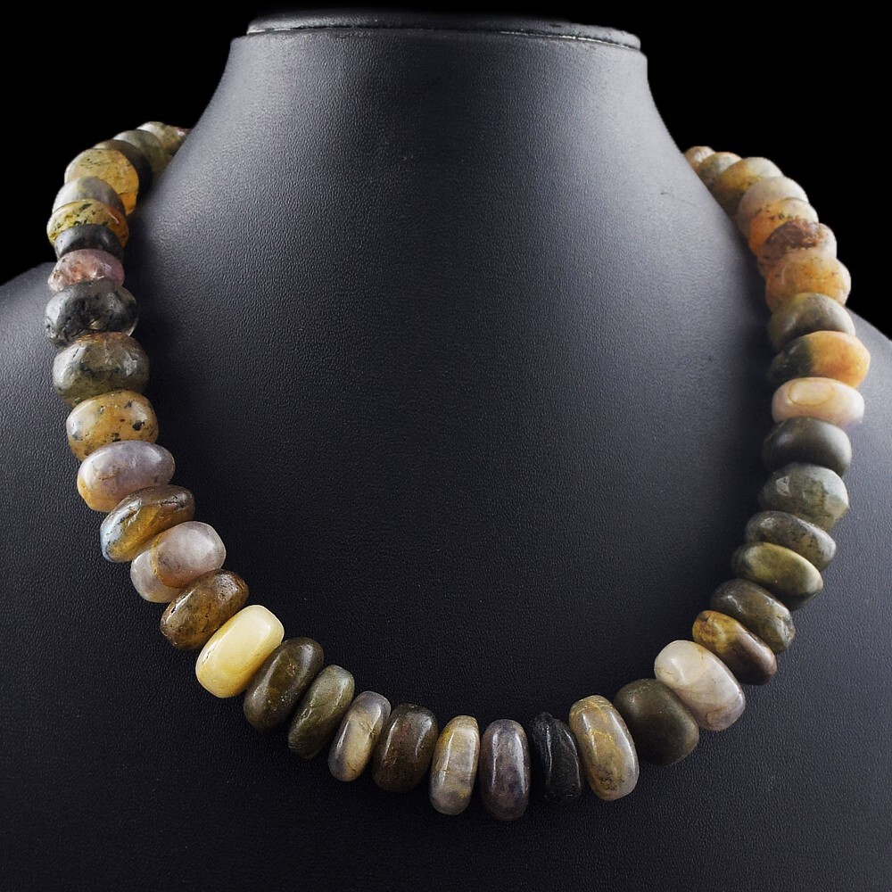 Gorgeous Mix Gem 985.00 Cts Round Shape Beaded Womens Necklace VK 17 E606