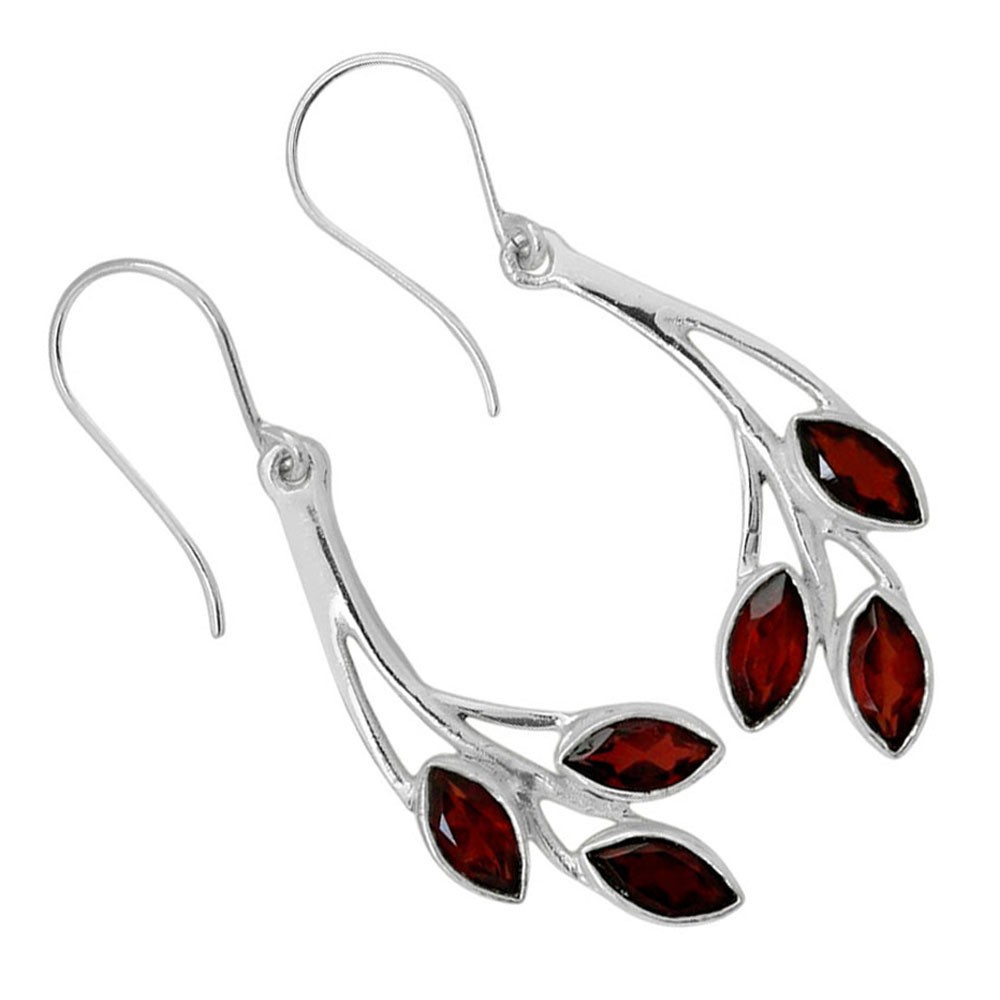 Hessonite Garnet – Madagascar 925 Silver Plated Earrings Jewelry WE99-10084