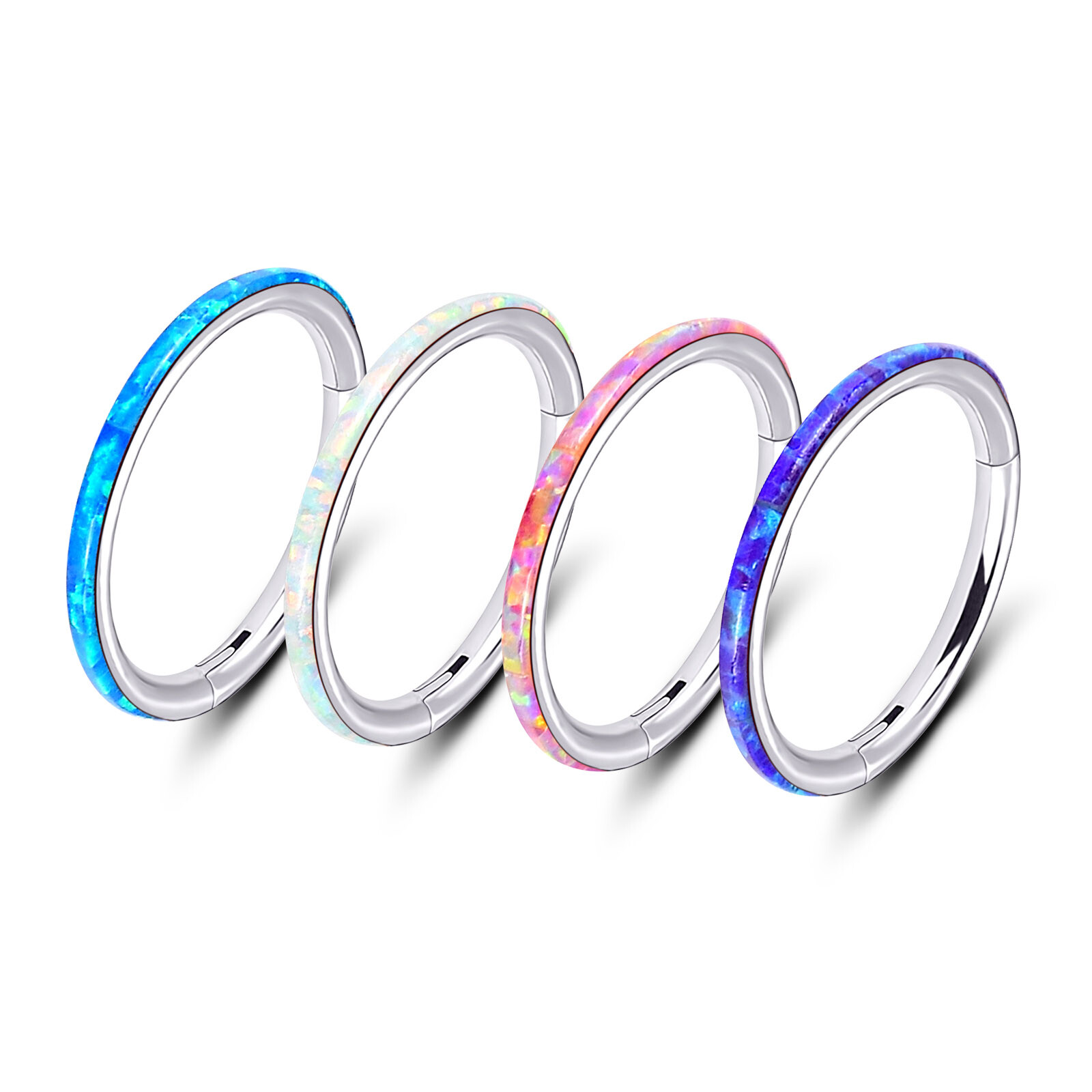 1pc 16G Surgical Steel Hinged Clicker Nose Hoop Cartilage Ring Piercing Jewelry