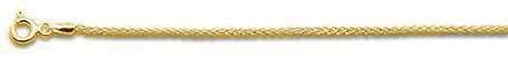 030- 1.2MM Yellow Gold Plated Wheat/Spiga Chain .925 Solid Sterling made italy