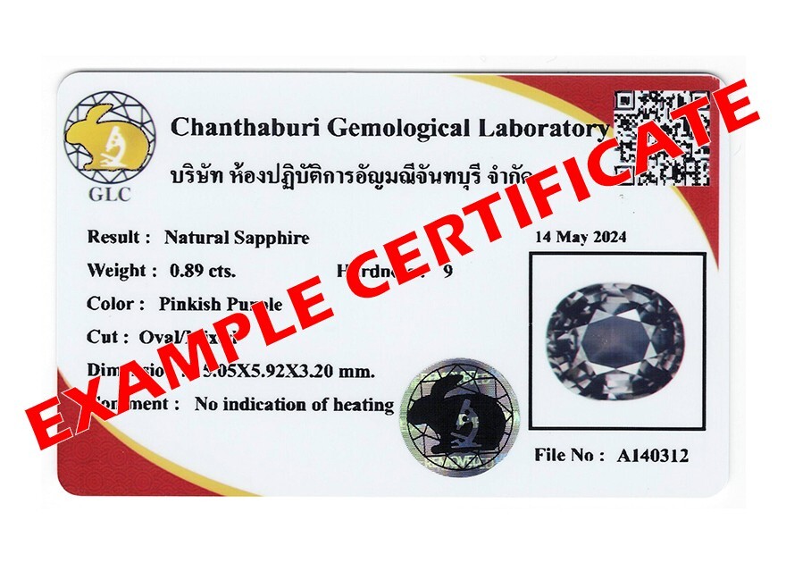 GLC Chanthaburi Gemological Laboratory Brief Report With Photo x1 (Service)