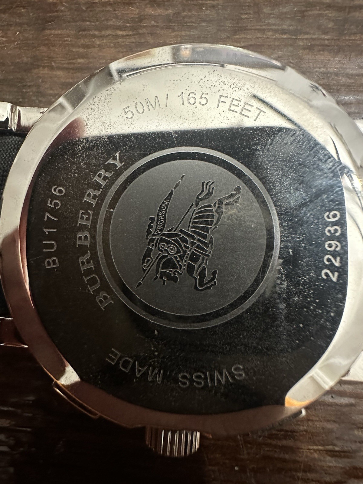 Burberry Mens’s Chronograph Watch BU1756 Swiss Made 44mm New Needs Battery