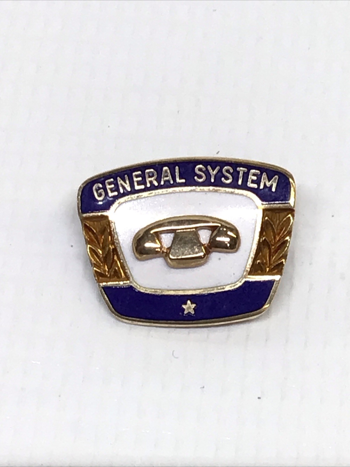 10K Yellow Gold Enameled General System Service Pin GTE