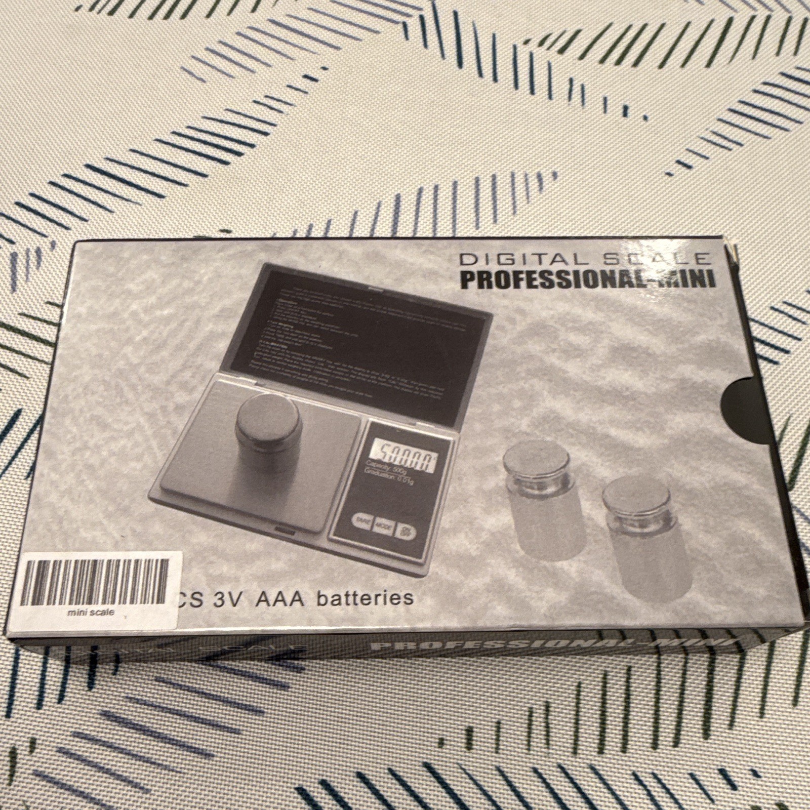 Mini Pocket Digital Scale for Measuring, Silver/Black (2x AAA Batteries)