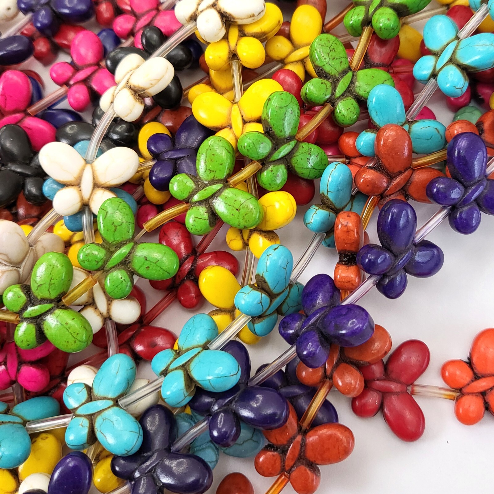 Mix Color Howlite Turquoise 20mm Butterfly Loose Spacer Beads 15″ Strand Crafts