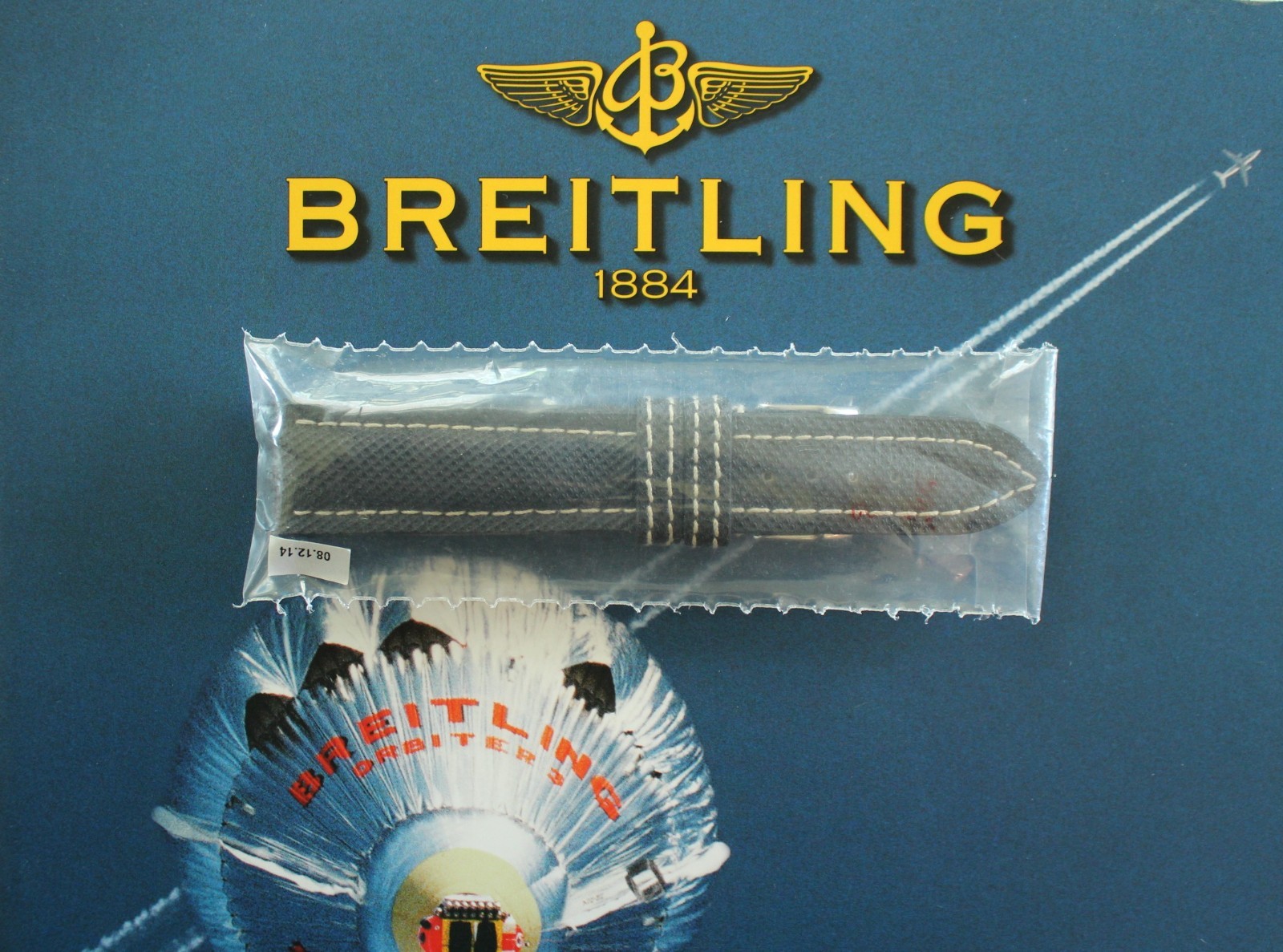 NOS BREITLING 107S 20-18 BLACK PLONGEUR TONGUE BUCKLE WATCH BAND WATCHBAND STRAP