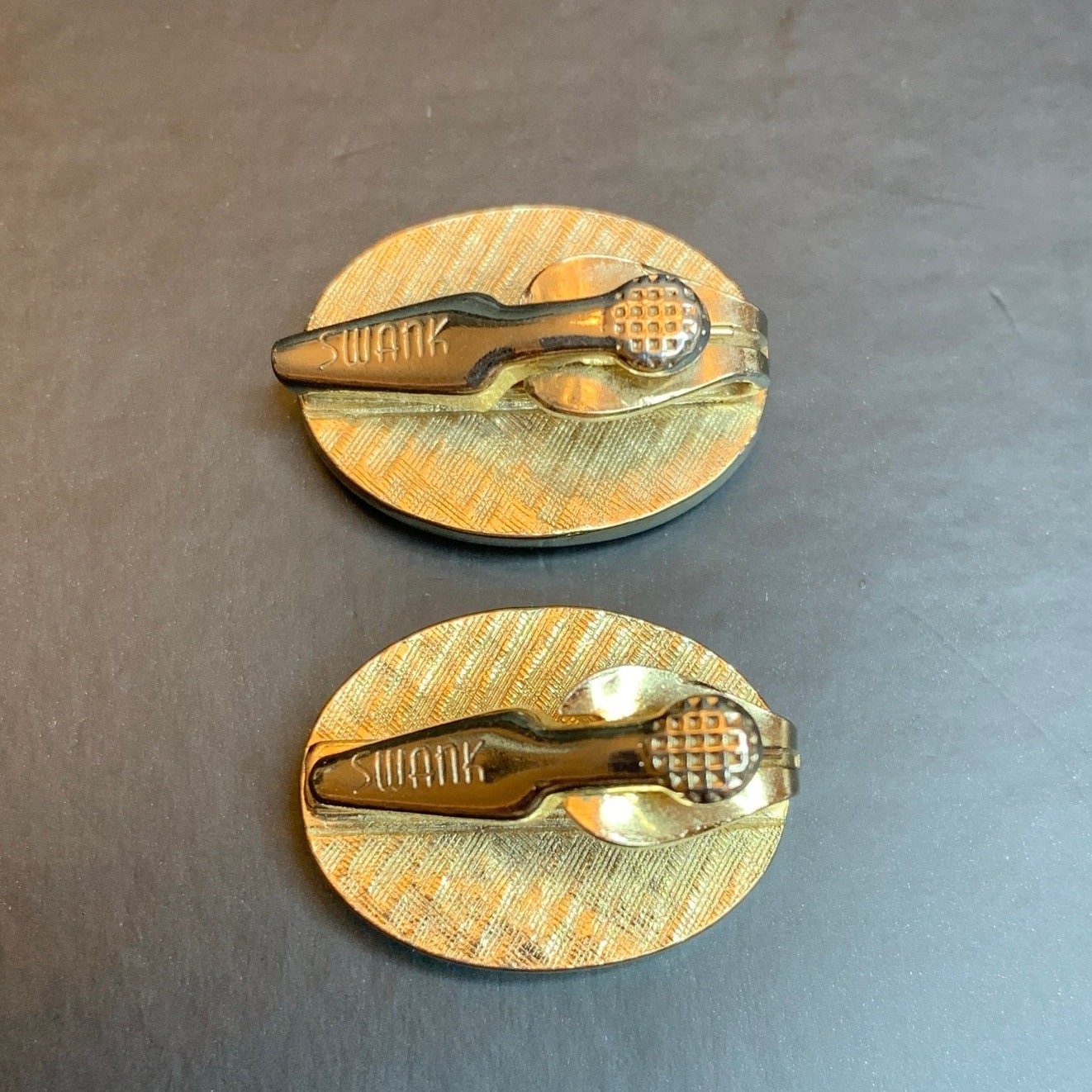 SWANK Novelty Tie Clips Vintage | Railroad & Revolver
