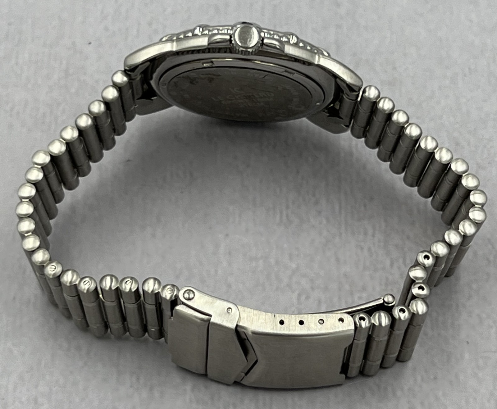 Le Chateau 2150M Men’s Black Dial Glow in Dark Watch, Stainless Steel Band