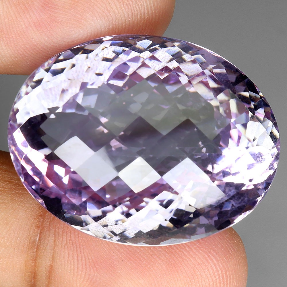 Oval Cut Natural Unheated Pink Amethyst Bolivia 97.20ct 33x25mm Museum Gemstone